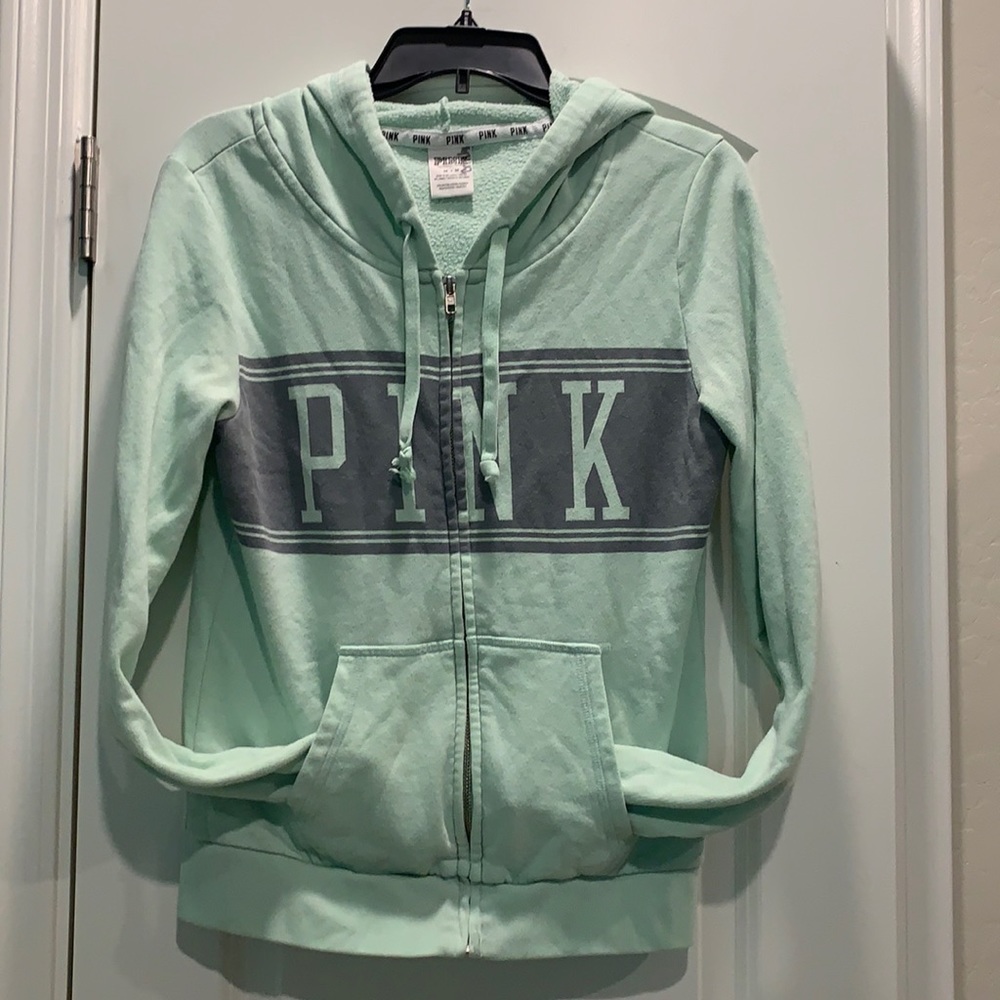 PINK VICTORIA’S SECRET SIZE M ZIP UP JACKET - Picture 1 of 5